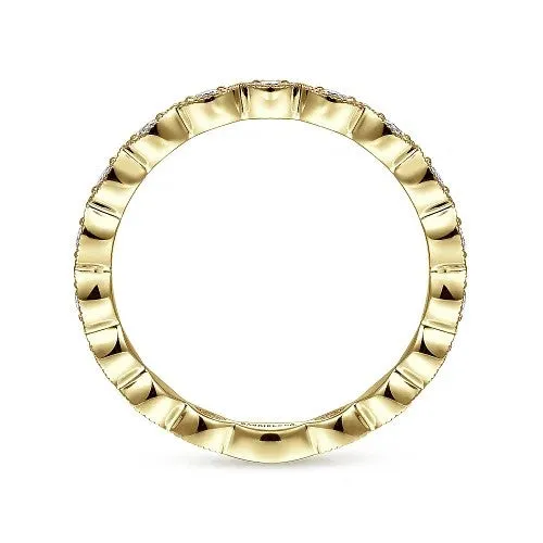 Rings 14K Yellow Gold Marquise Station Diamond Stackable Ring GABRIEL CO