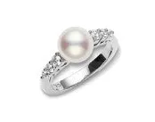 Rings 18kt Pearl and Diamond Ring MIKIMOTO CO LTD