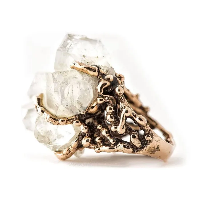 Rings Apophyllite Quartz Ring One of a kind Statement Giardinoblu