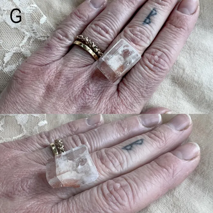 Rings Apophyllite Quartz Ring One of a kind Statement Giardinoblu