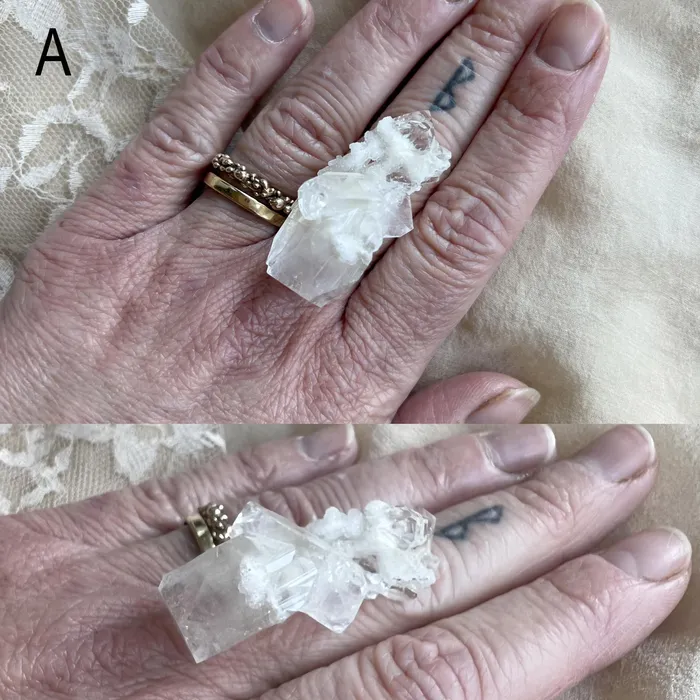 Rings Apophyllite Quartz Ring One of a kind Statement Giardinoblu