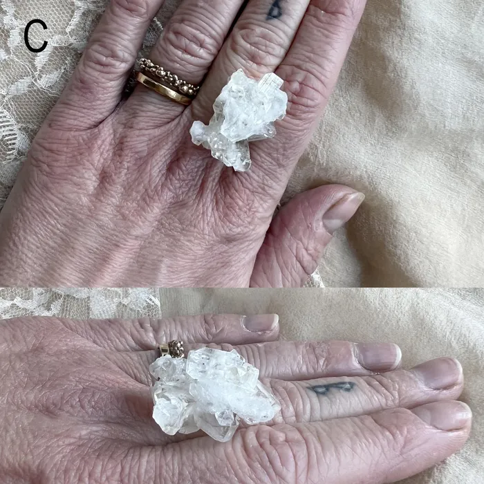 Rings Apophyllite Quartz Ring One of a kind Statement Giardinoblu