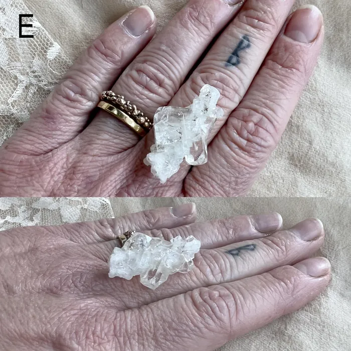 Rings Apophyllite Quartz Ring One of a kind Statement Giardinoblu