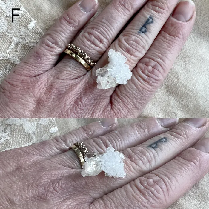Rings Apophyllite Quartz Ring One of a kind Statement Giardinoblu