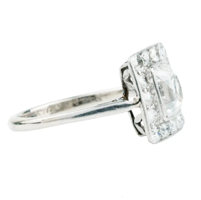 Rings Bell Bird Antiques 20th Century Old Mine Cut Cluster Ring