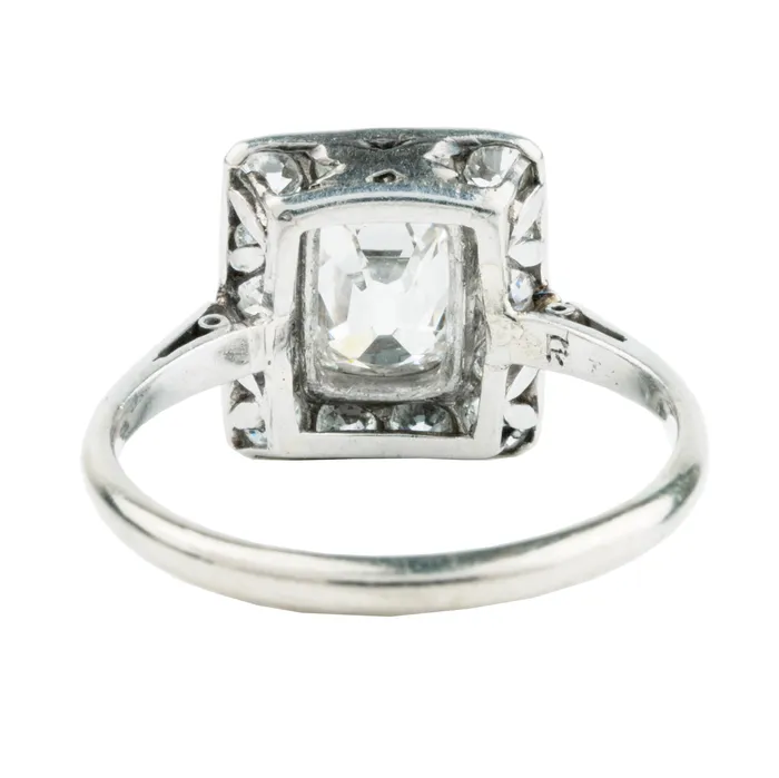 Rings Bell Bird Antiques 20th Century Old Mine Cut Cluster Ring