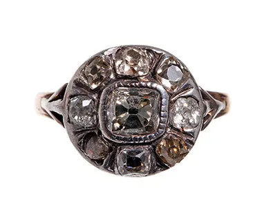 Rings Bell Bird Antiques Georgian Diamond Cluster Ring