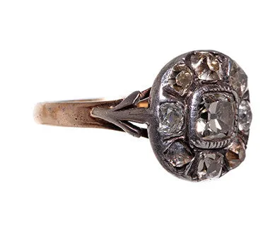 Rings Bell Bird Antiques Georgian Diamond Cluster Ring