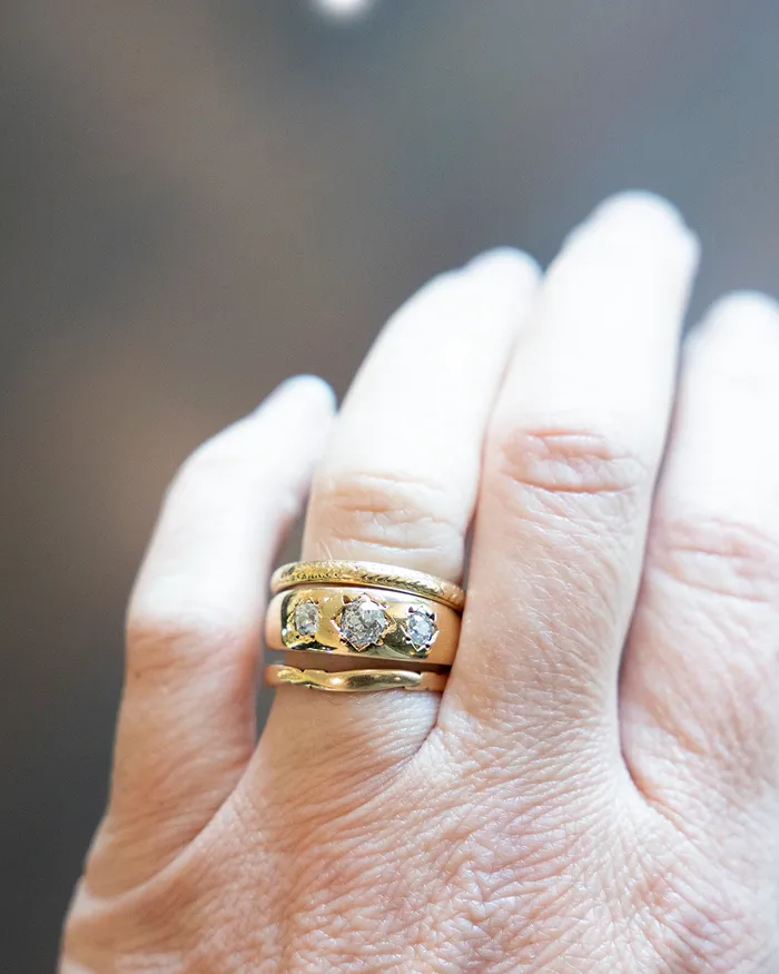 Rings Bell Bird Antiques Late Victorian Era Three Stone Diamond Ring