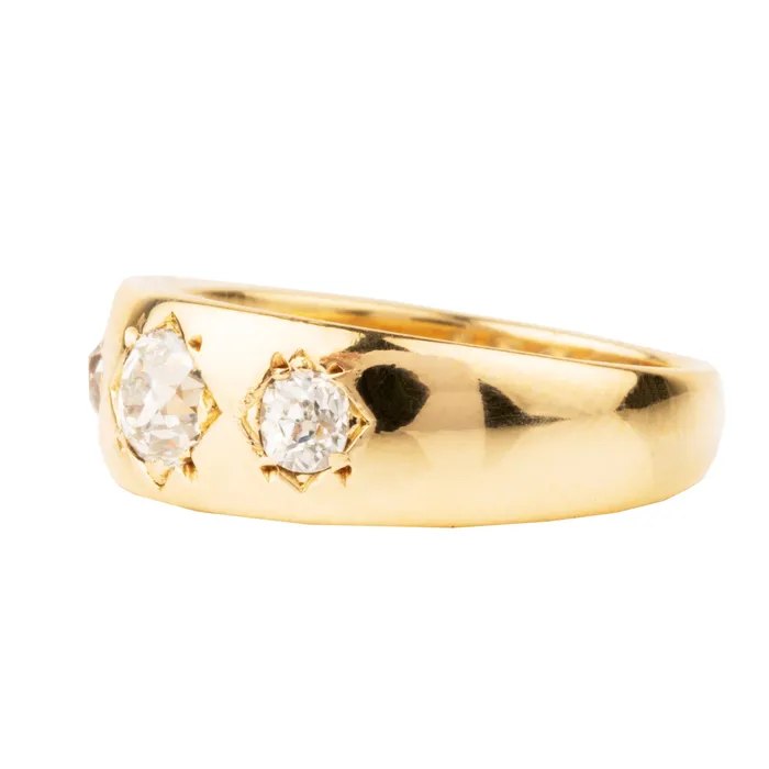 Rings Bell Bird Antiques Late Victorian Era Three Stone Diamond Ring