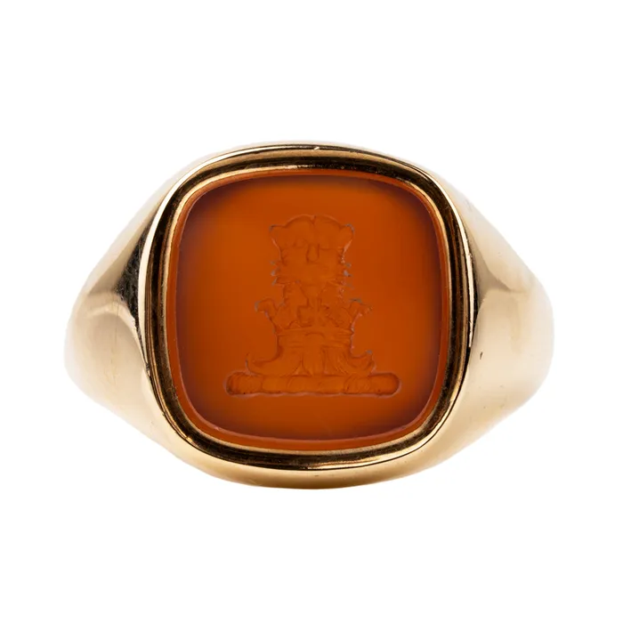 Rings Bell Bird Antiques Vintage Carnelian Lion Signet Ring