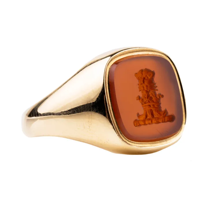 Rings Bell Bird Antiques Vintage Carnelian Lion Signet Ring