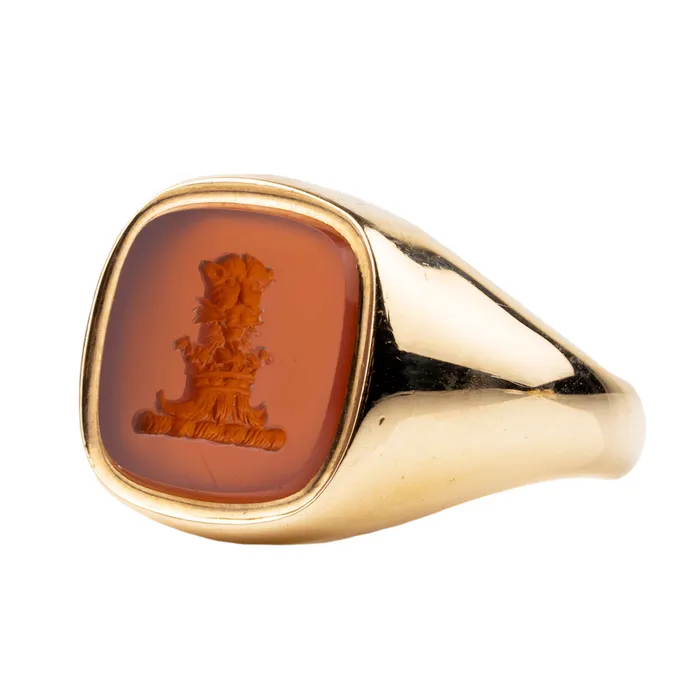 Rings Bell Bird Antiques Vintage Carnelian Lion Signet Ring