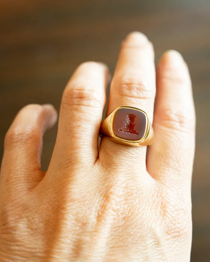 Rings Bell Bird Antiques Vintage Carnelian Lion Signet Ring
