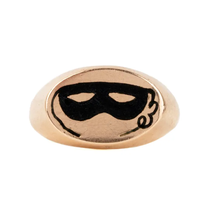 Rings Bell Bird Turn of a Century Gold masquerade Signet ring