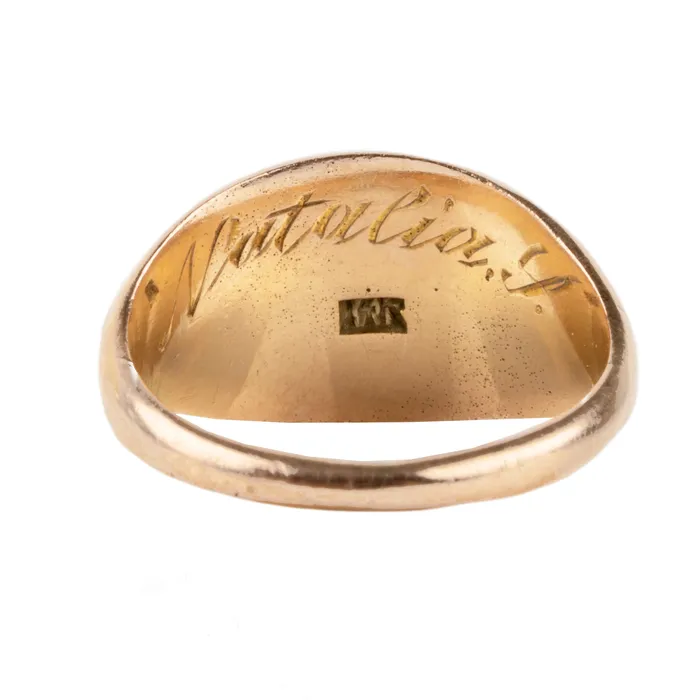 Rings Bell Bird Turn of a Century Gold masquerade Signet ring