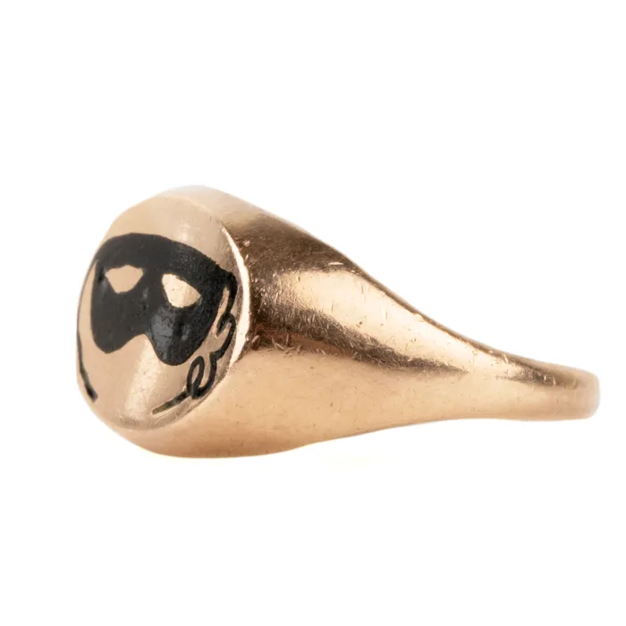 Rings Bell Bird Turn of a Century Gold masquerade Signet ring