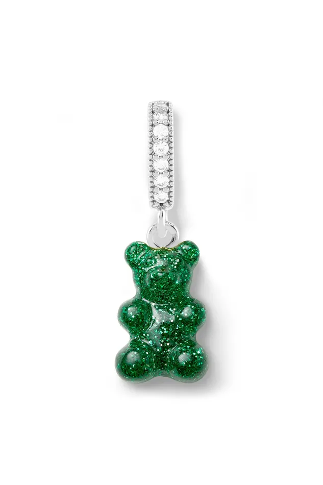 Rings Crystal Haze Jewelry Nostalgia bear Pave connector Silver plated Green Haze
