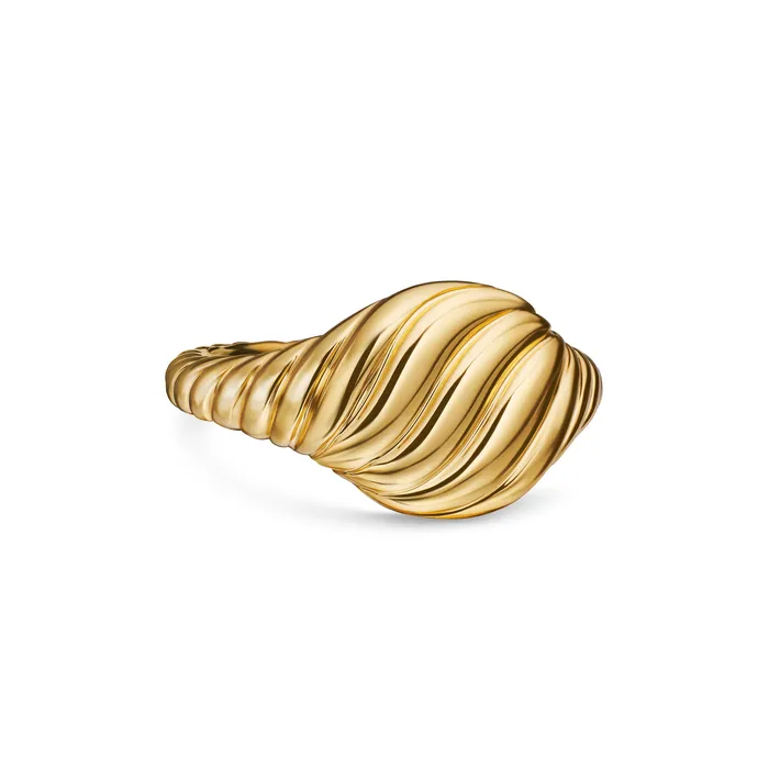 Rings David Yurman Sculpted Cable Pinky Ring in 18K Yellow Gold 97mm