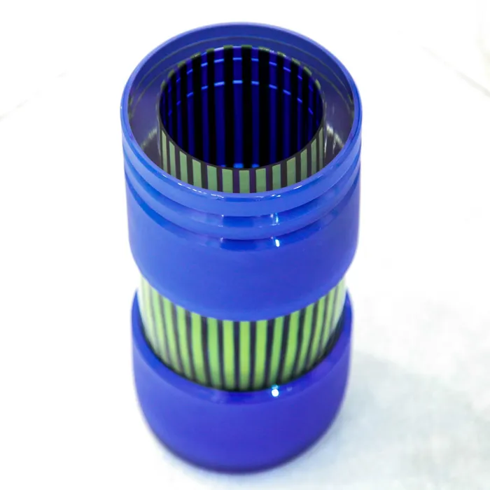 Rings Don Romano Blue Carved Vase Murano Glass Art Romano Dona