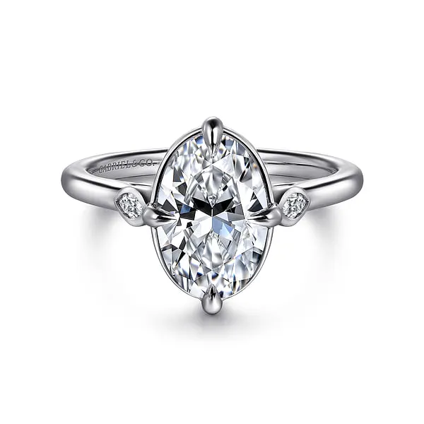Rings GABRIEL CO 14K White Gold Oval Three Stone Diamond Engagement Ring Rings GABRIEL CO 14K White Gold Oval Three Stone Diamond Engagement Ring