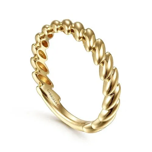 Rings GABRIEL CO 14K Yellow Gold Tilted Leaf Ring