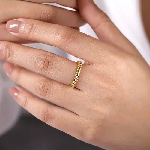 Rings GABRIEL CO 14K Yellow Gold Tilted Leaf Ring