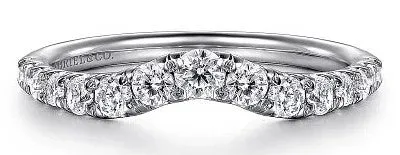 Rings GABRIEL CO Chambery Curved 14K White Gold French Pave Diamond Wedding Band 05 ct Rings GABRIEL CO Chambery Curved 14K White Gold French Pave Diamond Wedding Band 05 ct