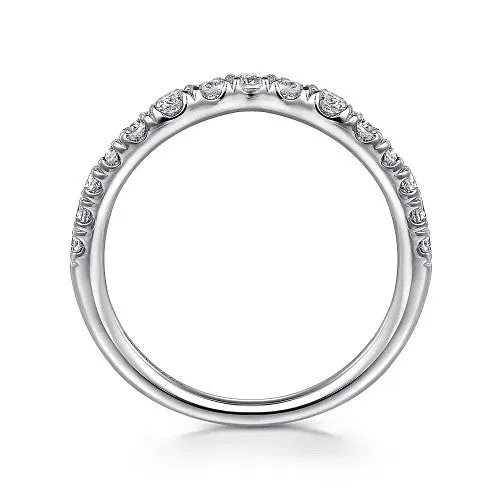 Rings GABRIEL CO Chambery Curved 14K White Gold French Pave Diamond Wedding Band 05 ct Rings GABRIEL CO Chambery Curved 14K White Gold French Pave Diamond Wedding Band 05 ct