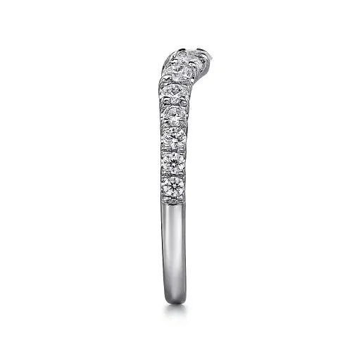 Rings GABRIEL CO Chambery Curved 14K White Gold French Pave Diamond Wedding Band 05 ct Rings GABRIEL CO Chambery Curved 14K White Gold French Pave Diamond Wedding Band 05 ct
