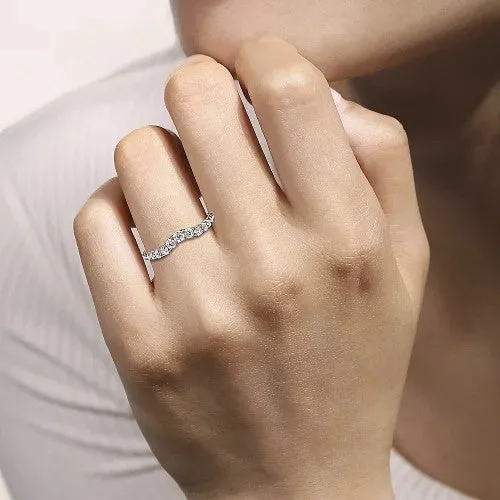 Rings GABRIEL CO Chambery Curved 14K White Gold French Pave Diamond Wedding Band 05 ct Rings GABRIEL CO Chambery Curved 14K White Gold French Pave Diamond Wedding Band 05 ct