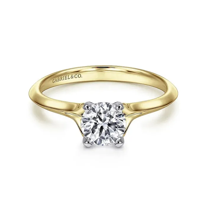 Rings GABRIEL CO Ellis 14K WhiteYellow Gold Round Diamond Engagement Ring Setting Only Rings GABRIEL CO Ellis 14K WhiteYellow Gold Round Diamond Engagement Ring Setting Only