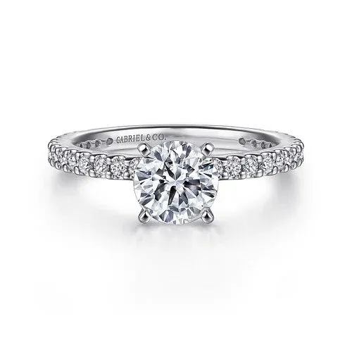 Rings GABRIEL CO Logan 14K White Gold Round Diamond Engagement Ring