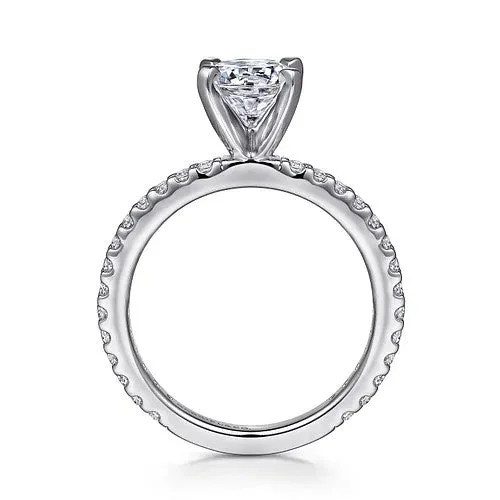 Rings GABRIEL CO Logan 14K White Gold Round Diamond Engagement Ring