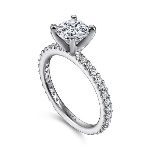 Rings GABRIEL CO Logan 14K White Gold Round Diamond Engagement Ring