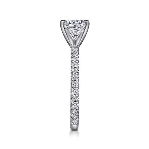 Rings GABRIEL CO Logan 14K White Gold Round Diamond Engagement Ring