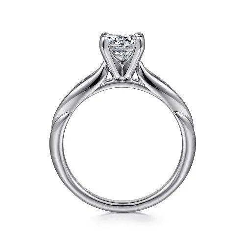 Rings GABRIEL CO Quinn 14K White Gold Round Diamond Channel Set Engagement Ring Setting only center stone not included Rings GABRIEL CO Quinn 14K White Gold Round Diamond Channel Set Engagement Ring Setting only center stone not included