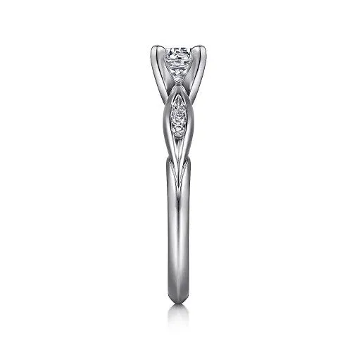 Rings GABRIEL CO Quinn 14K White Gold Round Diamond Channel Set Engagement Ring Setting only center stone not included Rings GABRIEL CO Quinn 14K White Gold Round Diamond Channel Set Engagement Ring Setting only center stone not included