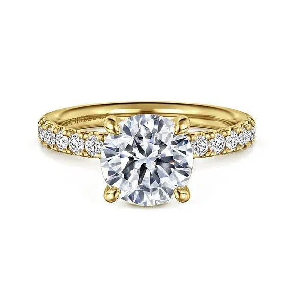 Rings GABRIEL CO Winslow 14K Yellow Gold Round Diamond Engagement Ring Setting Only Rings GABRIEL CO Winslow 14K Yellow Gold Round Diamond Engagement Ring Setting Only