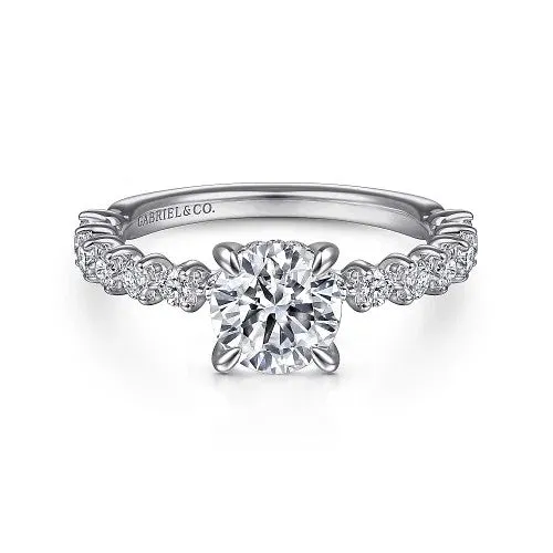 Rings GABRIEL CO Zelmira 14K White Gold Round Diamond Engagement Ring Setting Only Rings GABRIEL CO Zelmira 14K White Gold Round Diamond Engagement Ring Setting Only