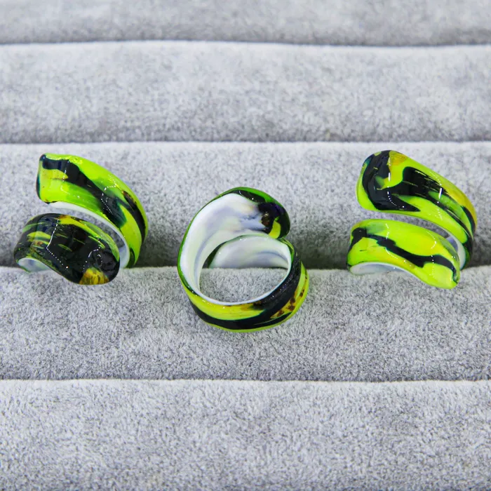 Rings Green Ring Handmade Medusa Murano Glass MuranoVItrum Rings Green Ring Handmade Medusa Murano Glass MuranoVItrum