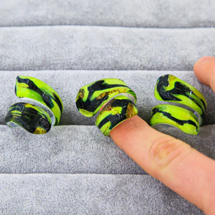 Rings Green Ring Handmade Medusa Murano Glass MuranoVItrum Rings Green Ring Handmade Medusa Murano Glass MuranoVItrum