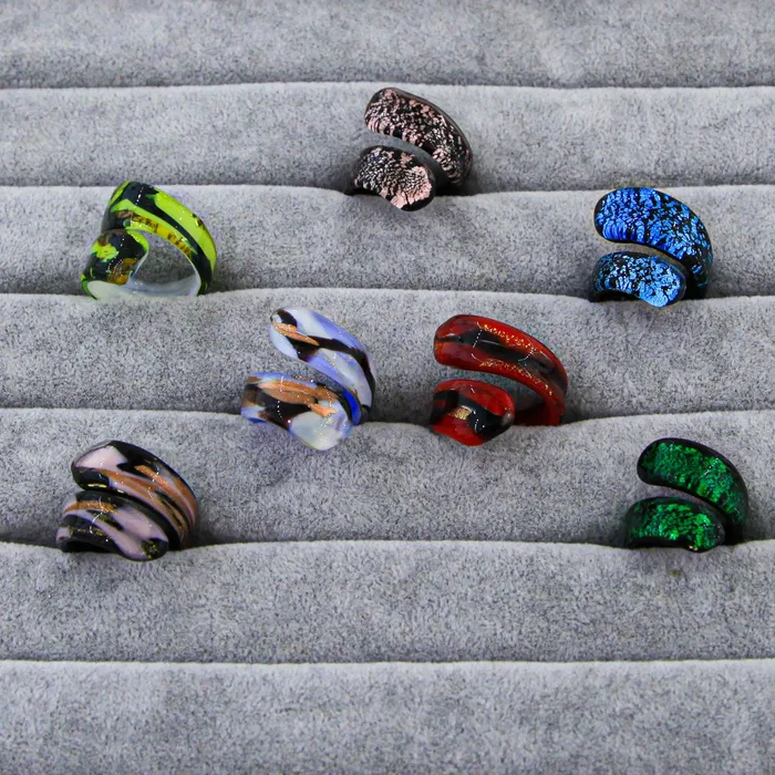 Rings Green Ring Handmade Medusa Murano Glass MuranoVItrum Rings Green Ring Handmade Medusa Murano Glass MuranoVItrum