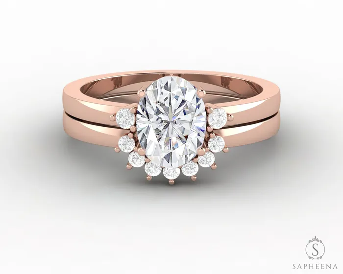 Rings Isla Three Stone 10 Ct Oval Cut Bridal Set Sapheena Jewelry