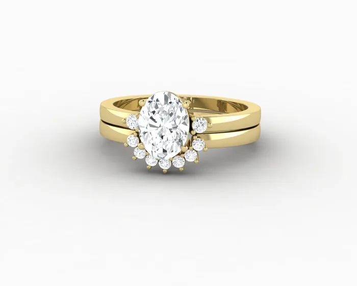 Rings Isla Three Stone 10 Ct Oval Cut Bridal Set Sapheena Jewelry