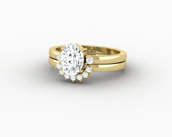 Rings Isla Three Stone 10 Ct Oval Cut Bridal Set Sapheena Jewelry