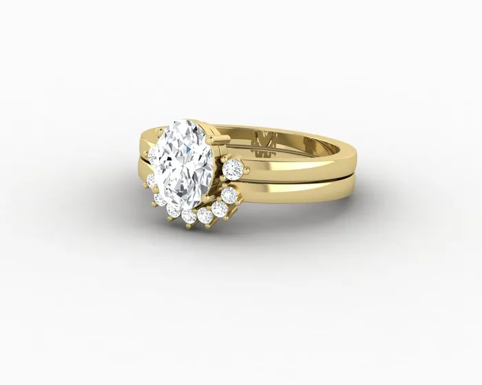Rings Isla Three Stone 10 Ct Oval Cut Bridal Set Sapheena Jewelry