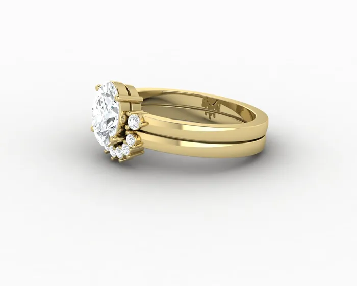 Rings Isla Three Stone 10 Ct Oval Cut Bridal Set Sapheena Jewelry
