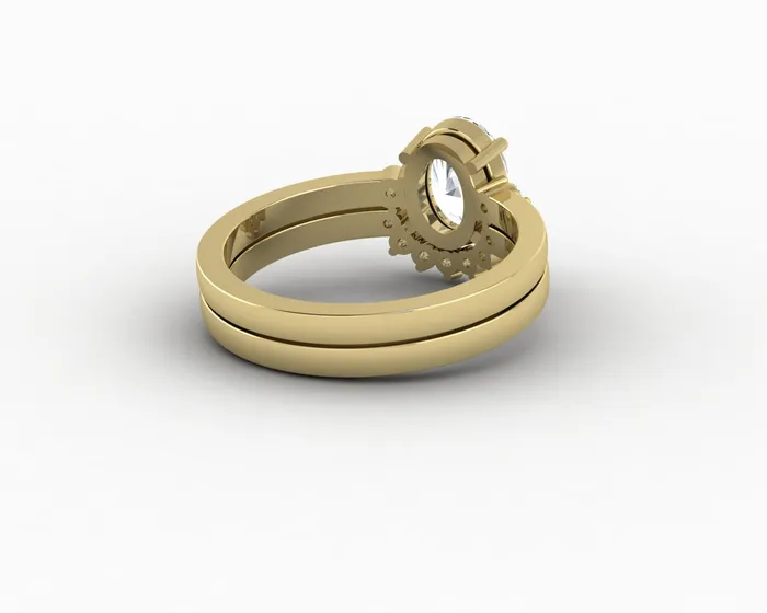 Rings Isla Three Stone 10 Ct Oval Cut Bridal Set Sapheena Jewelry