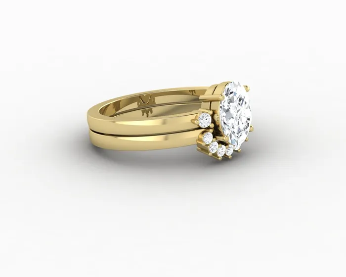 Rings Isla Three Stone 10 Ct Oval Cut Bridal Set Sapheena Jewelry